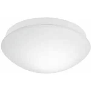 image of Loops - Flush Ceiling Light IP44 Bathroom Colour White Shade White Glass Bulb E27 1x20W