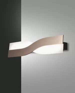 image of Riace Integrated LED Wall Light Satin Bronze Glass