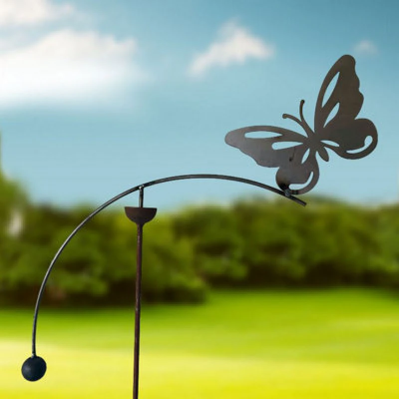 Image of Poppy Forge Butterfly Wind Rocker Single Bare Metal/ready To Rust - Steel - L66 X W54 X H148.5 Cm