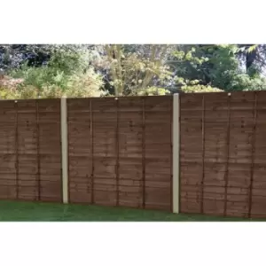Image of Forest Garden Brown Overlap Fence Panel 6 x 5ft