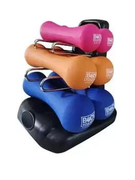 image of Body Sculpture 12Kg Neoprene Dumbbell Tower Set