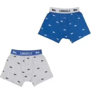 image of Lonsdale 2 Pack Boxers Junior - Blue