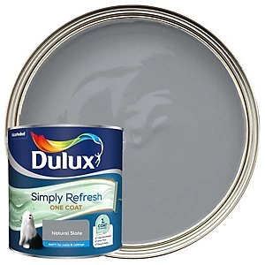 Image of Dulux Simply Refresh One Coat Natural Slate Matt Emulsion Paint 2.5L