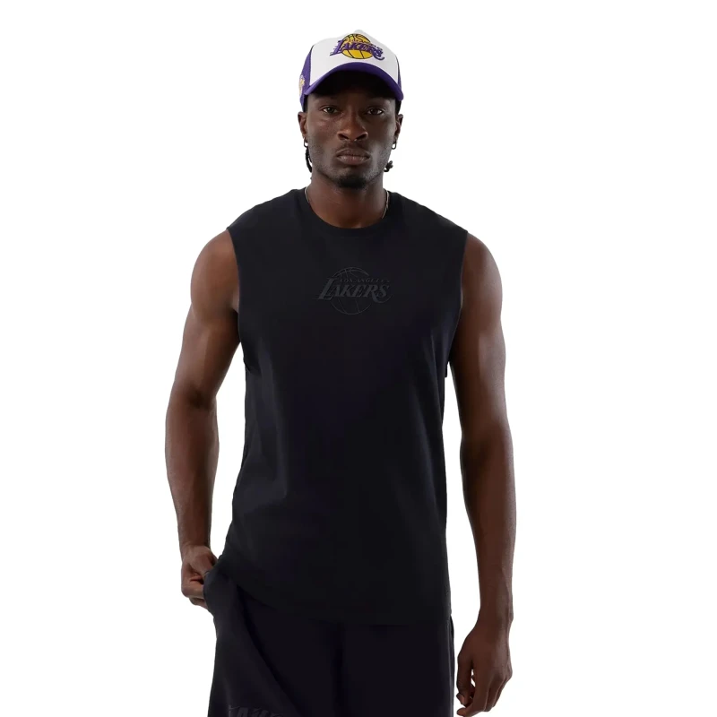 Image of new era Los Angeles Lakers sleeveless T-Shirt New Era NBA Core Plus Bleu Male S