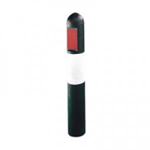 Image of Slingsby Recycled Plastic Bollard Hazard H1000mm Black White 317408