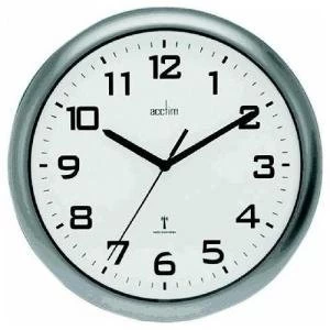 image of Acctim Cadiz RC Wall Clock 25.5cm Silver 74137 67386AT