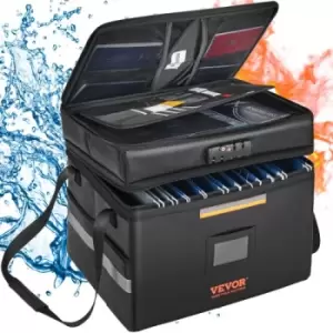 Image of VEVOR Fireproof Document Box, Fireproof Document Bag with Lock 2000℉, Fireproof and Waterproof File Box 17.72x5.51x12.4" with Zipper & Handle, for Mon