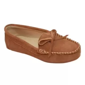 Image of Eastern Counties Leather Womens/Ladies Suede Moccasins (3 UK) (Chestnut)