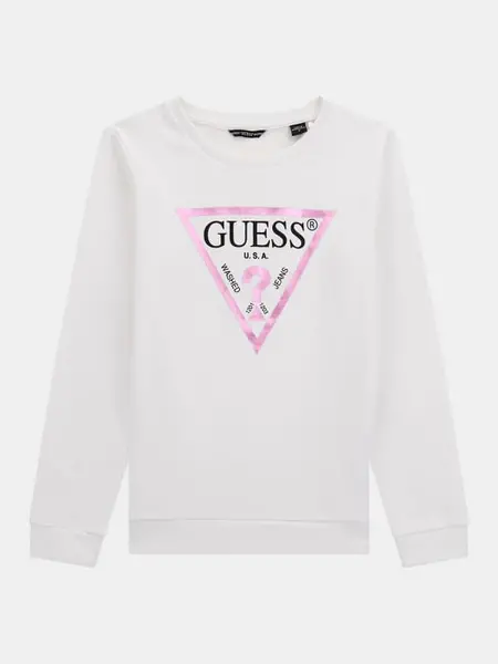 Image of Guess Kids Foil Triangle Logo Sweatshirt 14390002 White