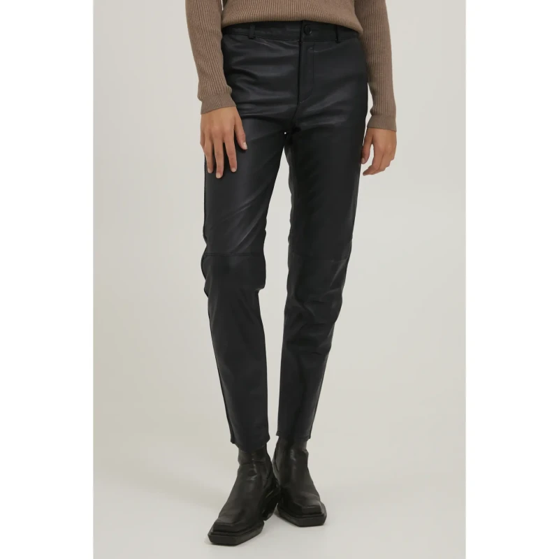 Image of Pulz Jeans Womens skinny leather trousers Pulz Jeans Chloe Noir Female 40