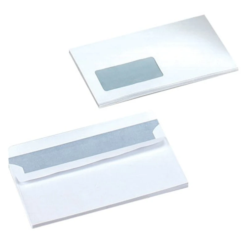 Image of 5 Star Office Self Seal DL Windowed Wallet Envelope 80gsm - White (1000 Pack)