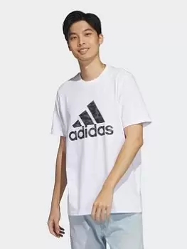 Image of adidas Sportswear Camo Short Sleeve T-Shirt - White, Size 2XL, Men