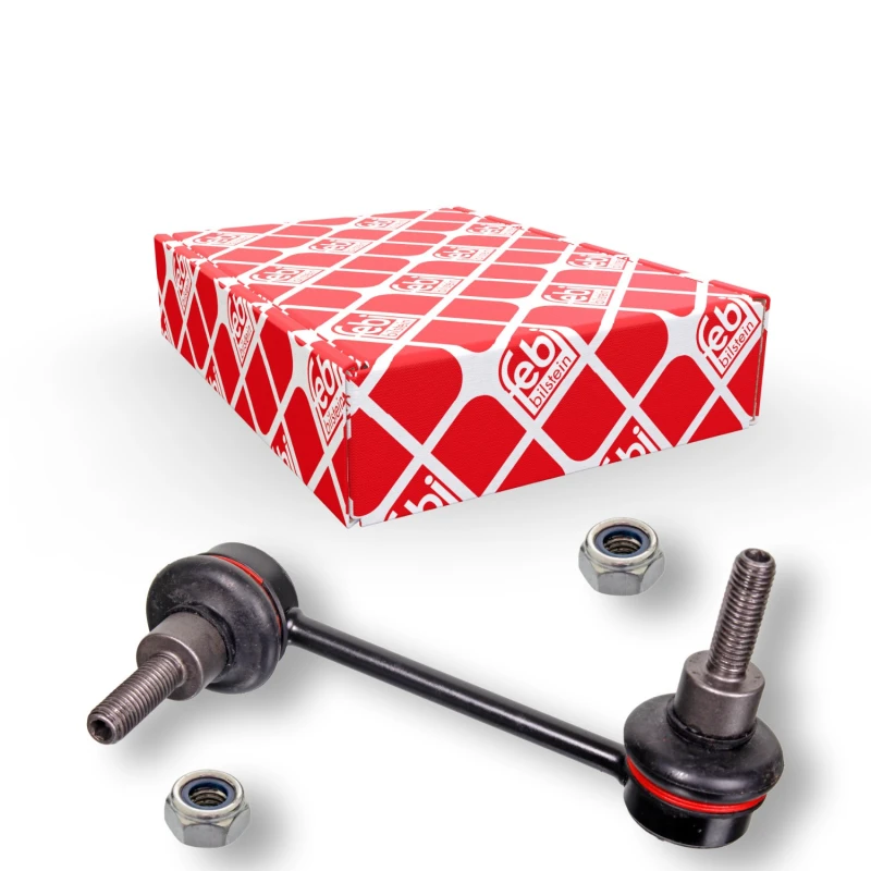 Image of FEBI BILSTEIN 19867 Anti-roll bar link OE Turbo NEW, Front Axle Left Steel Link Stabiliser (3229)