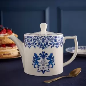 image of Spode King's Coronation Teapot Blue