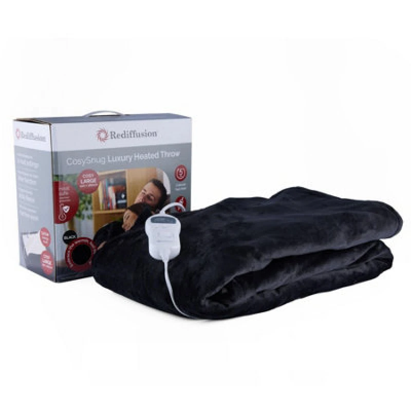 Image of Rediffusion Heated Throw Luxury Cosysnug Black