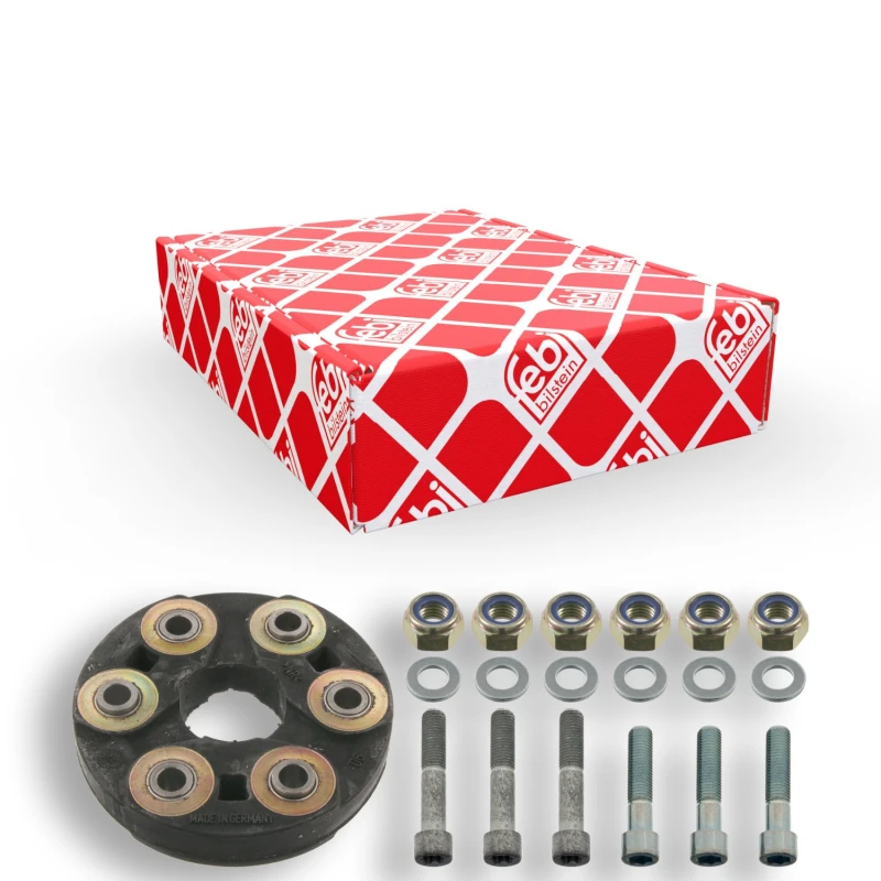 Image of FEBI BILSTEIN 03536 Drive Shaft Coupler with washers, with nuts, Front, Bolt Hole Circle Ø: 100mm, OE Turbo NEW Joint,propeller shaft (1427)