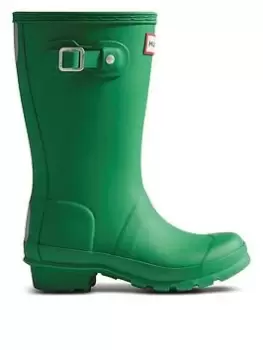 image of Hunter Big Kids Original Boot, Green, Size 1 Older