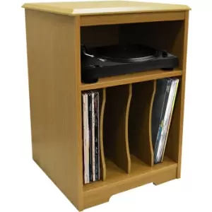 Image of AUDIO - Turntable / LP Record / Vinyl Storage Side End / Bedside Table - Oak - Oak