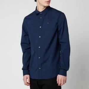 Image of Tommy Jeans Mens Original Stretch Long Sleeve Shirt - Black Iris - L