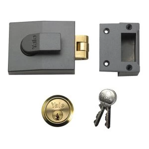 Image of Yale Locks 81 Rollerbolt Nightlatch 60mm Backset DMG Finish Box