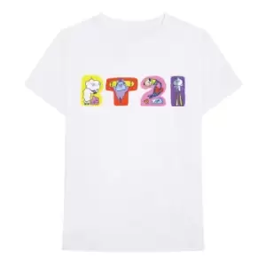 Image of BT21 - Doodle Letters Unisex Large T-Shirt - White