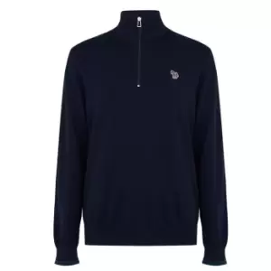 Image of Paul Smith Zebra half Zip Knit Top - Blue