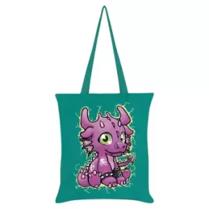 Image of Grindstore Bazzalth The Baby Dragon Tote Bag (One Size) (Emerald Green)