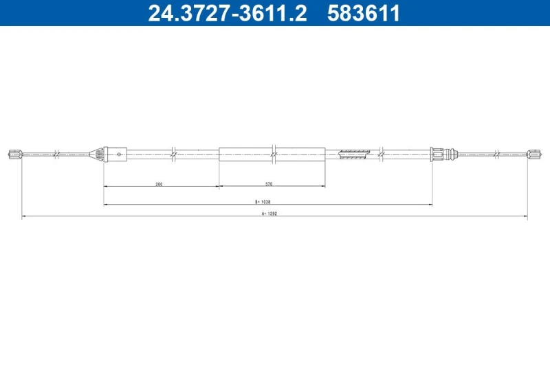 Image of Handbrake cable ATE 24.3727-3611.2