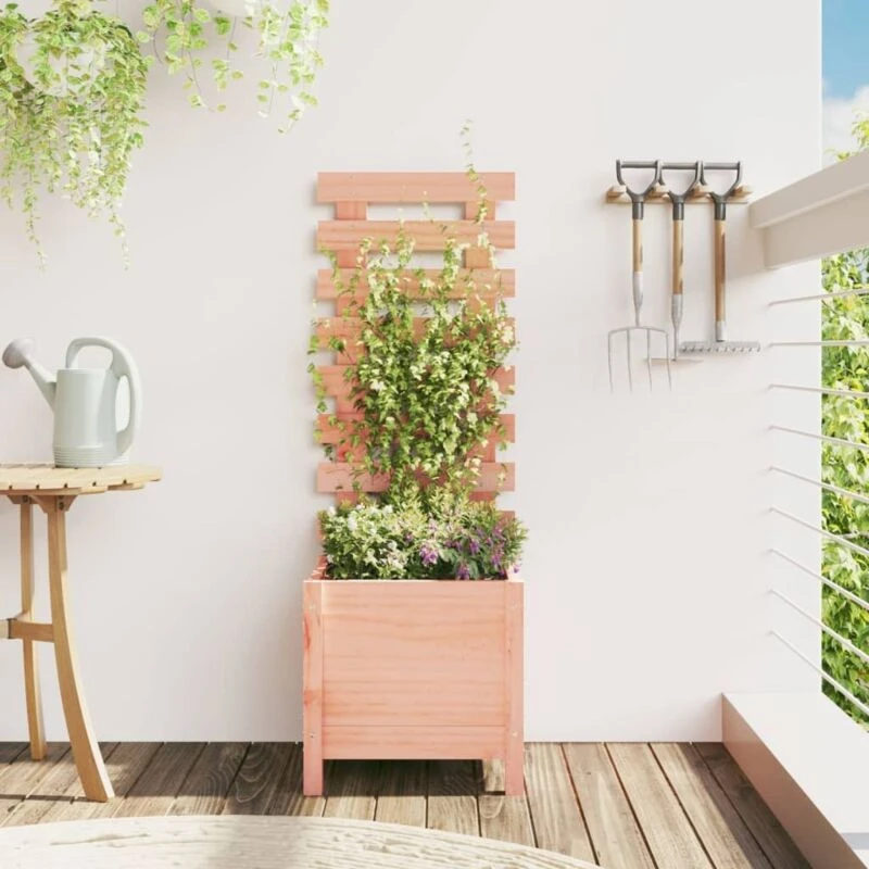Image of vidaXL Planter w/ Rack 39x39.5x114cm Solid Wood Douglas, Brown 832520