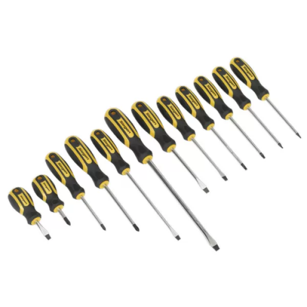 image of Genuine SEALEY S0616 Soft Grip Screwdriver Set 12pc