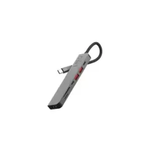Image of LINQ byELEMENTS 7in1 USB-C Multiport Hub Aluminium 4k@60Hz HDMI output SD Card Reader TF Card Reader 2 x USB-A 3.2 Gen2 USB-C 3.2 Gen2 USB-C with 100W