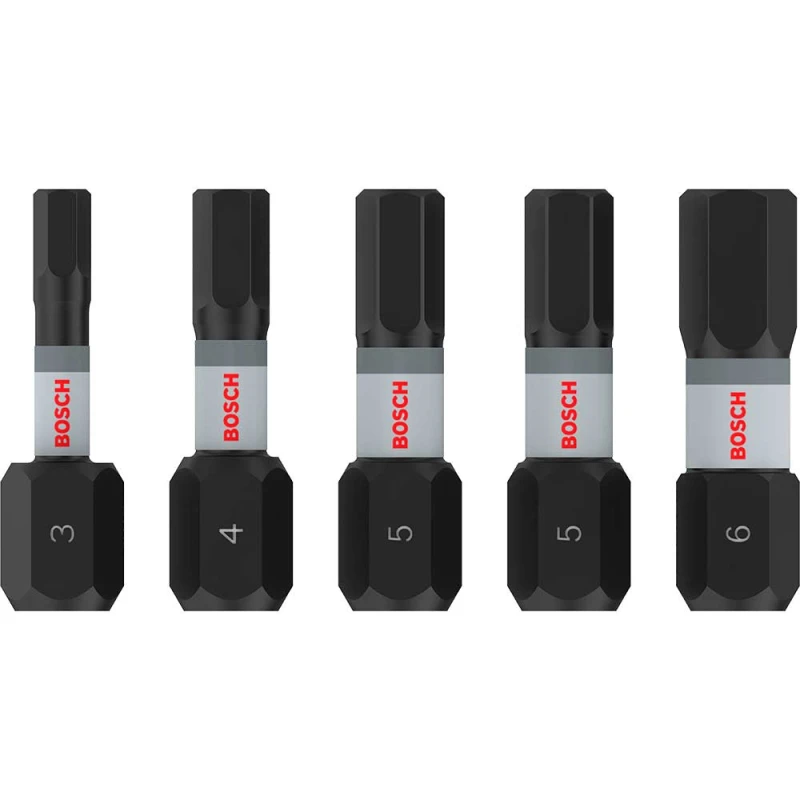 Image of Bosch PRO 5 Piece Impact Hex Screwdriver Bit Set 2608521U59