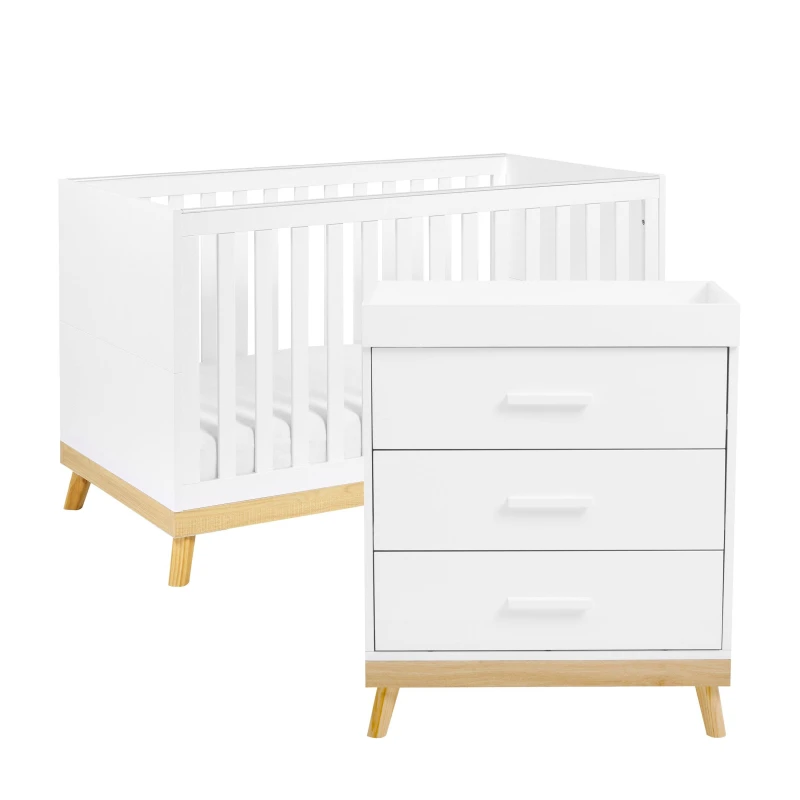 Image of Mona 2 Piece Nursery Room Set, White
