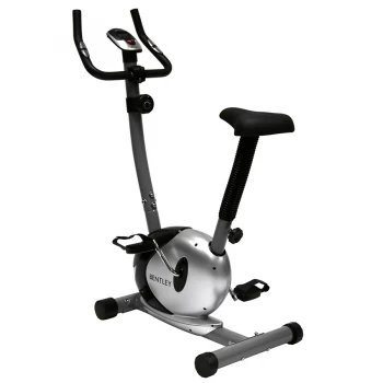 image of Charles Bentley Fitness Upright Magnetic Exercise Indoor Bike Machine Black and Silver