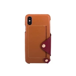 image of OBX Leather Pocket Case for iPhone X 77-58628 - Brown/Raisin