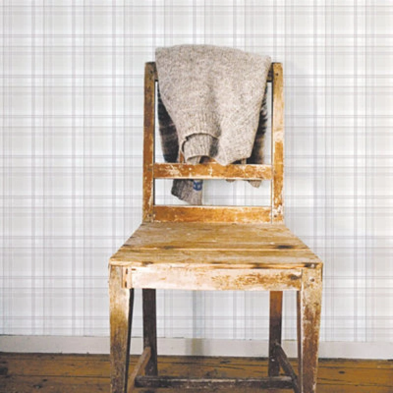 Image of Galerie Nordic Elements Cream Plaid Design Wallpaper Roll