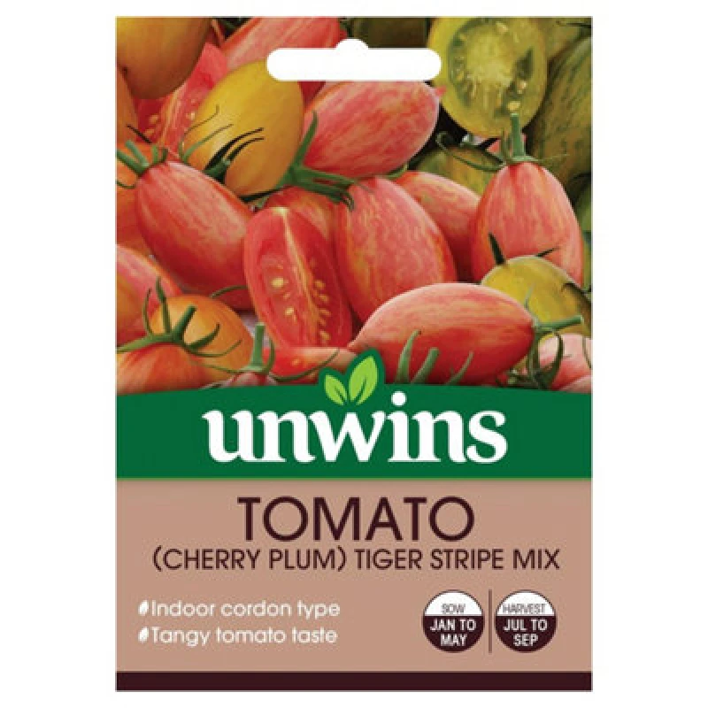 Image of Unwins Tomato (Cherry Plum) Tiger Stripe Mix