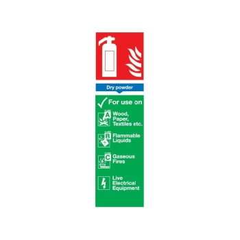Image of Sitesafe - Dry Powder Fire Extinguisher Vinyl Sign - 100 X 300MM