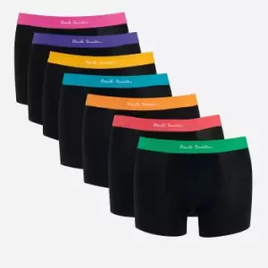 Image of Paul Smith Mens 7-Pack Contrast Waistband Trunks - Multi - L
