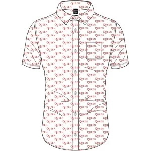 Image of Queen - Logo Pattern Unisex Large T-Shirt - White
