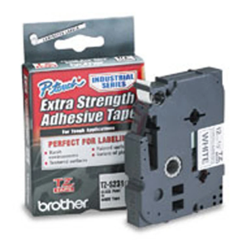 Image of Brother TZ-S231 DirectLabel Black on white extra strong Laminat 12mm x