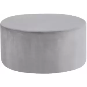 image of Out & out Freya Velvet Footstool in Light Grey 75cm x 40cm