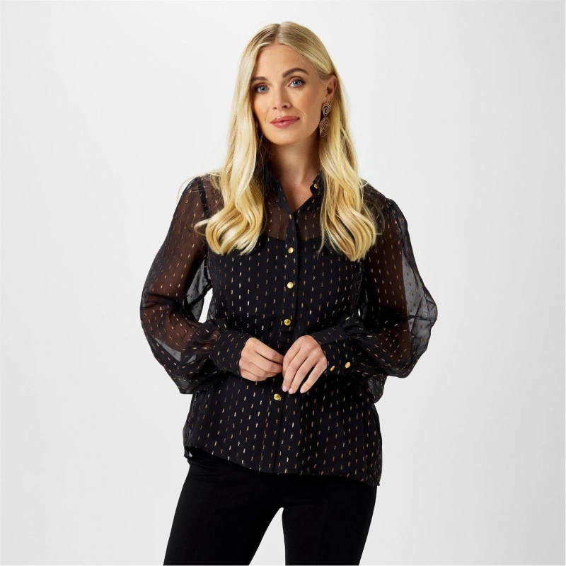 Image of Biba Biba Metallic Shirt - Black 8