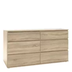 Image of Nova Wide Chest of 6 Drawers, Oak
