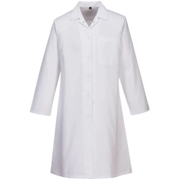 image of 2205 - White Ladies Food Industry Coat, One Pocket sz XL Regular Apron jacket - Portwest