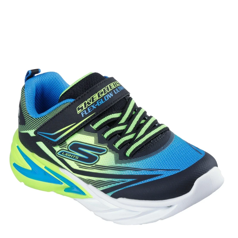Image of Skechers Lighted Gore & Strap Sneaker W Mids Light Up Trainers Boys Black/Blue male C10 (27.5)