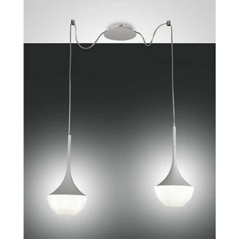 Image of Fabas Luce Lighting - Fabas Luce Apollo Dome Pendant Ceiling Lights White Glass, E27