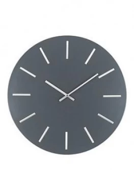 Pacific Lifestyle Matt Grey And Silver Round Metal Wall Clock