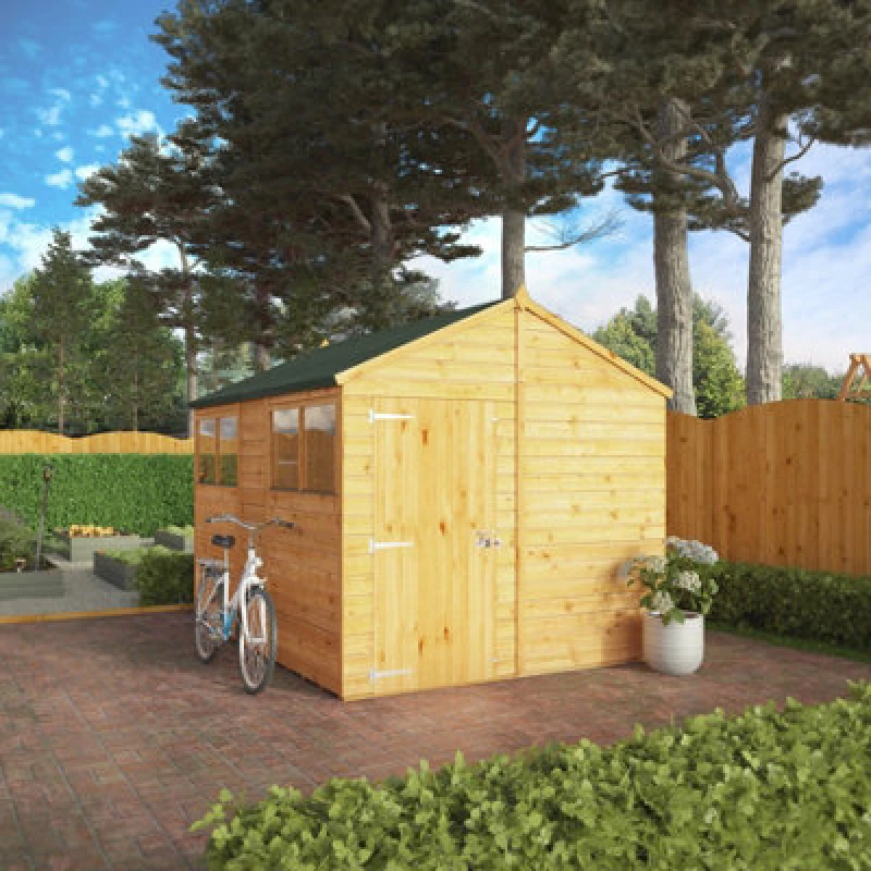 Image of Waltons 10 X 8 Shiplap Apex Glass Glazed Modular Garden Storage Shed