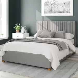Image of Aspire Grant Linen Kingsize Ottoman Bedframe - Grey